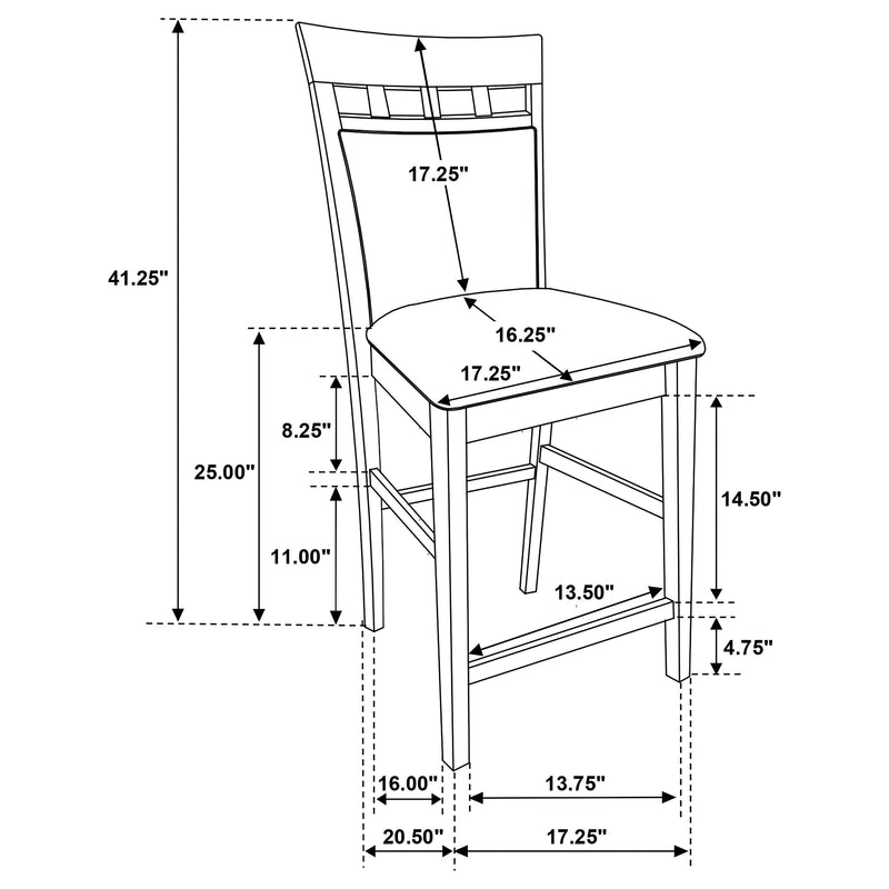 Gabriel Closed Back Counter Chair Cappuccino (Set of 2)