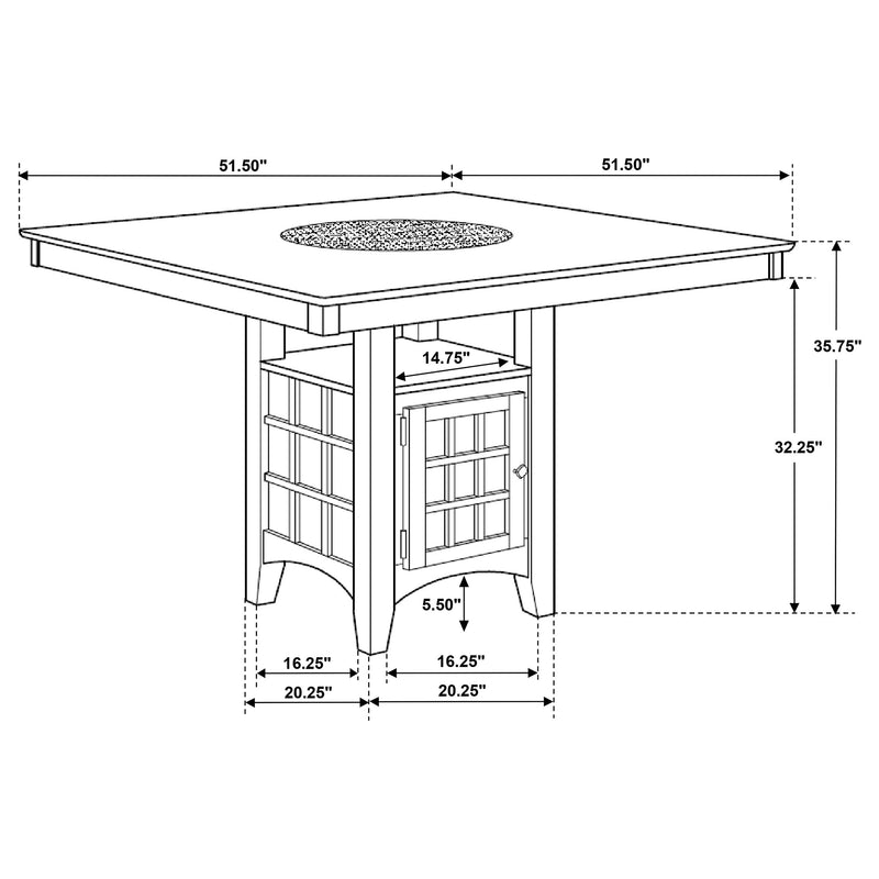 Gabriel 52-inch Counter Height Dining Table Cappuccino