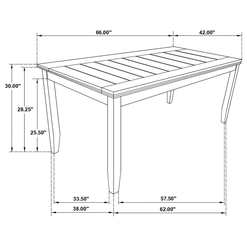 Dalila Rectangular 66-inch Wood Dining Table
