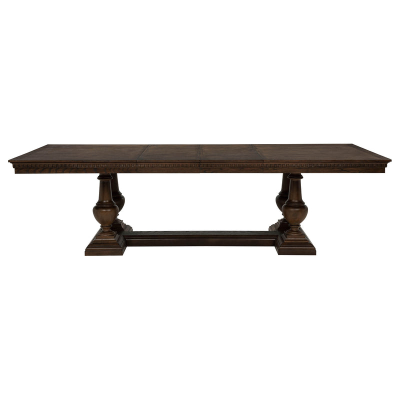 Ridgewell 7-piece Rectangular Trestle Dining Set Dark Oak