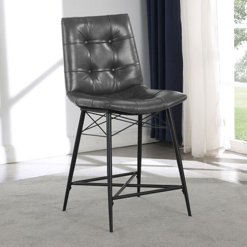 Aiken Upholstered Tufted Counter Chair (Set of 2)