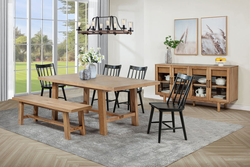 Middleton 60-inch Wood Backless Dining Bench Natural Brown