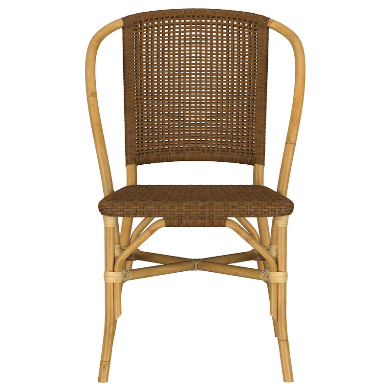 Lexley Woven Rattan Dining Side Chair Brown (Set of 2)