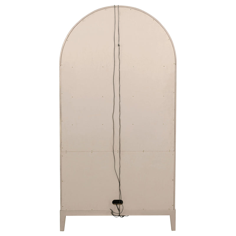 Kailani 4-Door Cane Dining Vitrine Display Cabinet Beige Oak
