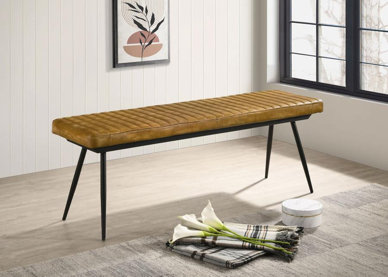 Misty Leather Upholstered Dining Bench