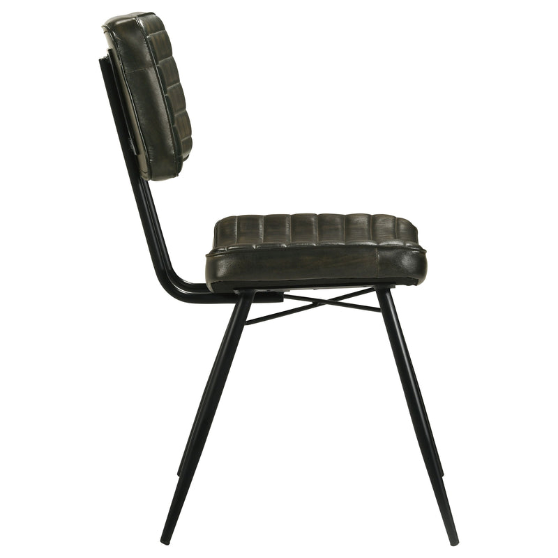 Misty Leather Upholstered Dining Side Chair (Set of 2)