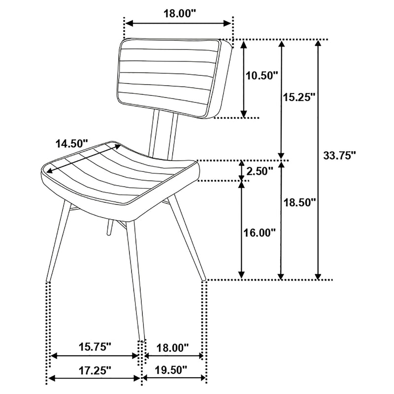 Misty Leather Upholstered Dining Side Chair (Set of 2)