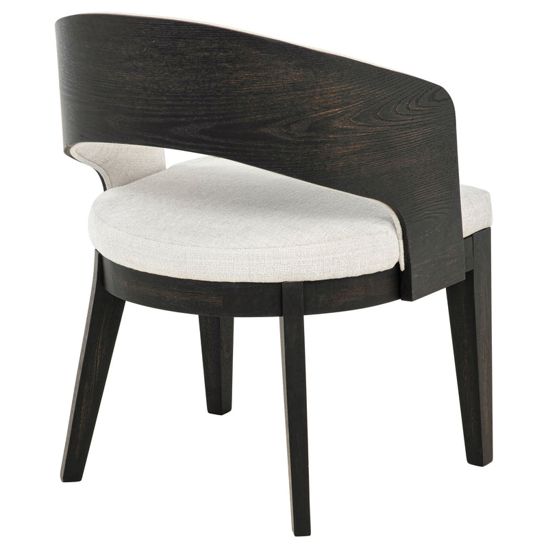 Leandro Upholstered Dining Arm Chair Cream (Set of 2)