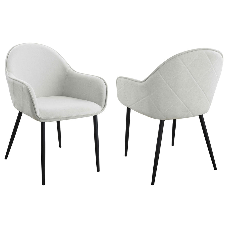 Emma Fabric Upholstered Dining Arm Chair Fog (Set of 2)