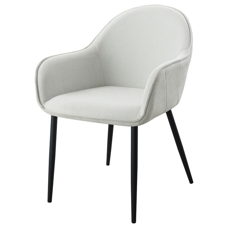 Emma Fabric Upholstered Dining Arm Chair Fog (Set of 2)