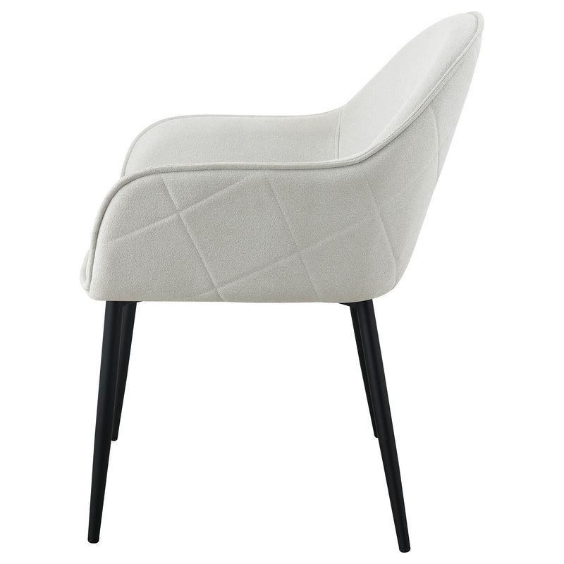 Emma Fabric Upholstered Dining Arm Chair Fog (Set of 2)