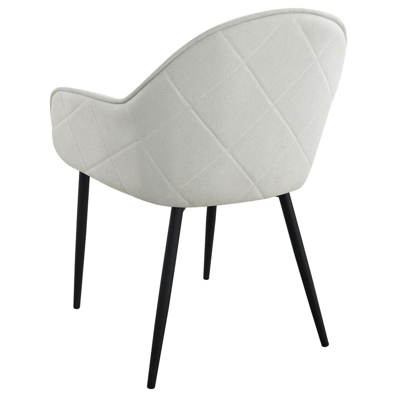 Emma Fabric Upholstered Dining Arm Chair Fog (Set of 2)