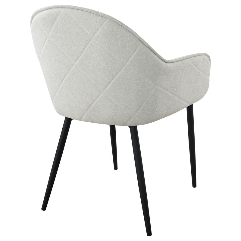 Emma Fabric Upholstered Dining Arm Chair Fog (Set of 2)