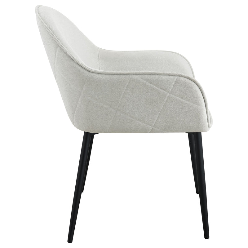 Emma Fabric Upholstered Dining Arm Chair Fog (Set of 2)
