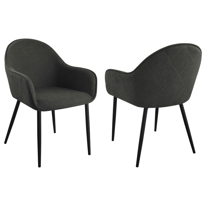 Emma Fabric Upholstered Dining Arm Chair Fog (Set of 2)