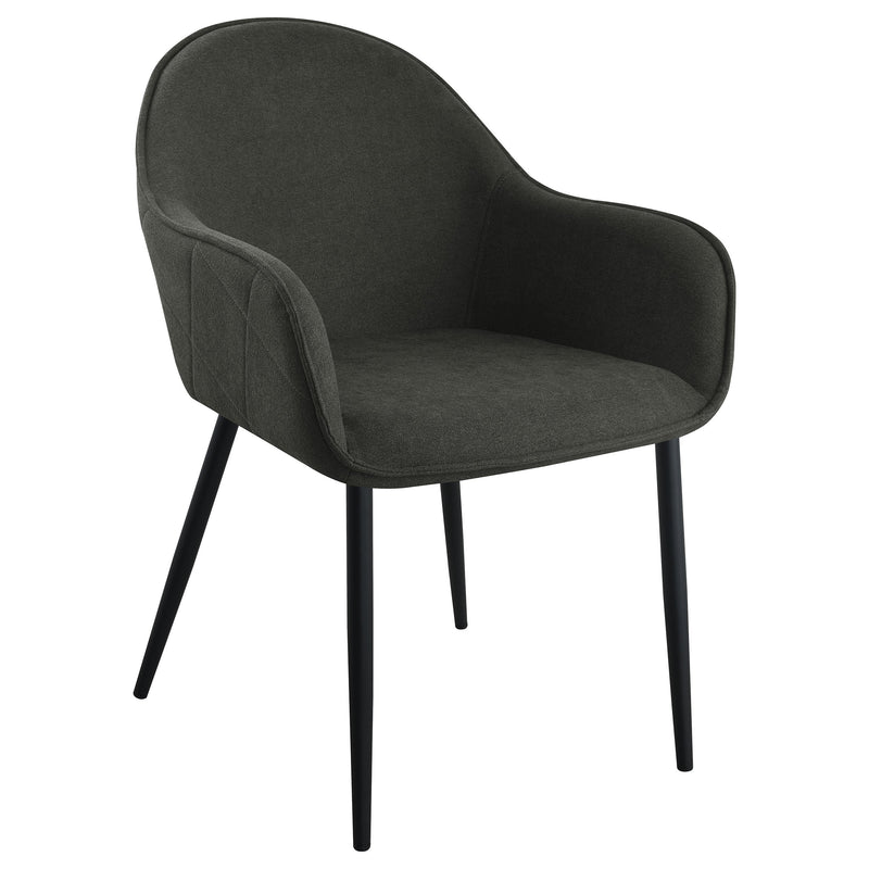 Emma Fabric Upholstered Dining Arm Chair Fog (Set of 2)