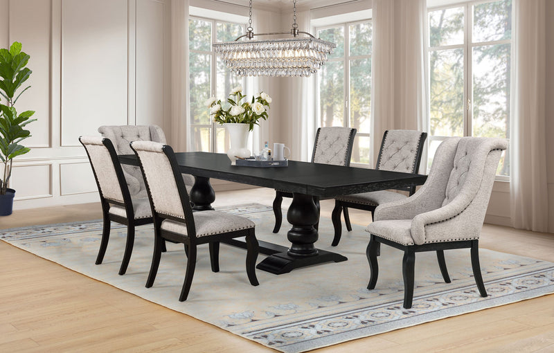 Phelps 9-piece Rectangular Dining Table Set Distressed Noir