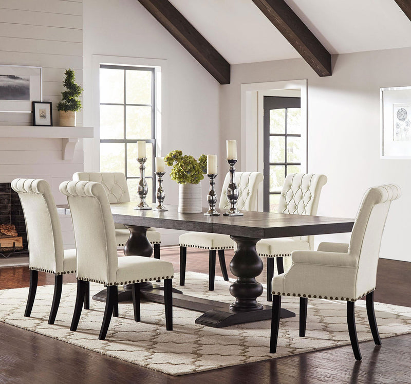 Phelps Rectangular Dining Table Set Distressed Noir