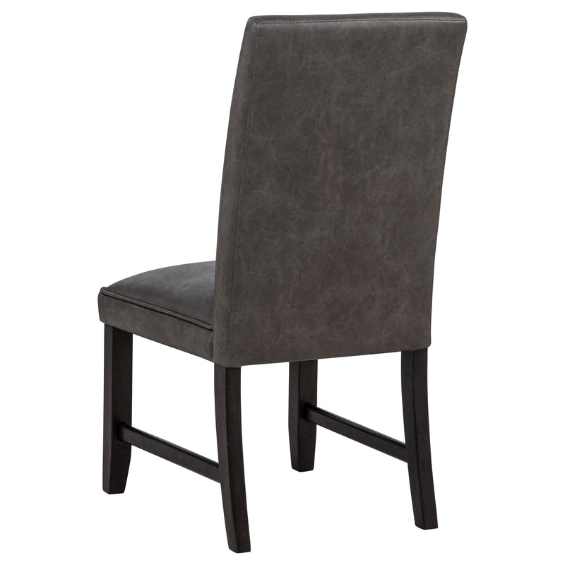Averill Faux Leather Upholstered Dining Side Chair Dark Grey (Set of 2)