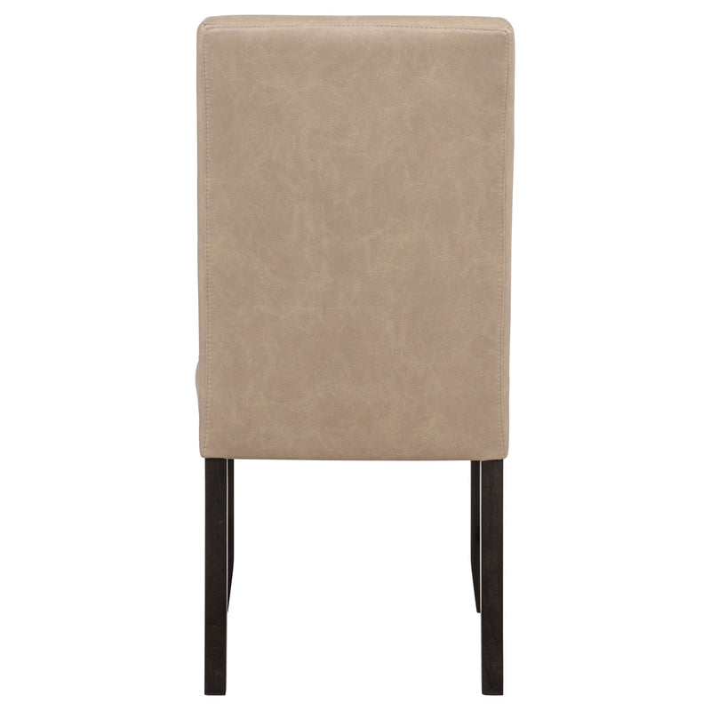 Averill Faux Leather Upholstered Dining Side Chair Dark Grey (Set of 2)