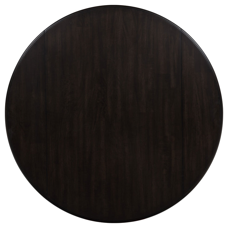 Catley 5-piece Round Drop Leaf Dining Table Set Dark Coffee
