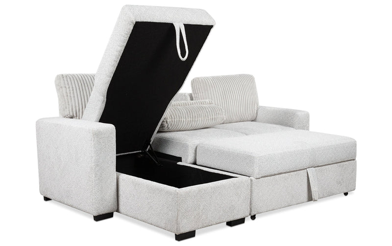 Wohlen 2Pc Sectional with Pop Up Sleeper & Storage