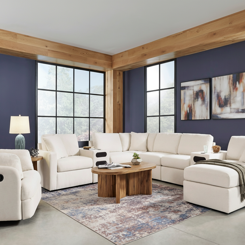 Modmax Premium 4-Piece Sectional with Storage Chaise and Storage Console