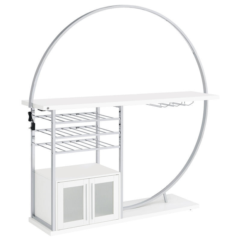 Risley 2-door Circular LED Wine Cabinet High Gloss