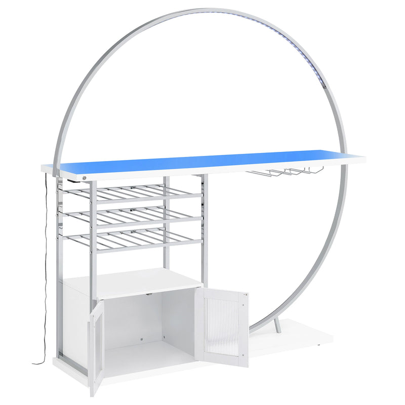 Risley 2-door Circular LED Wine Cabinet High Gloss