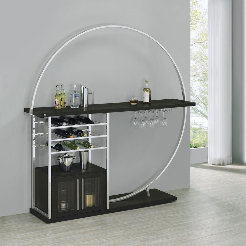 Risley 2-door Circular LED Wine Cabinet High Gloss