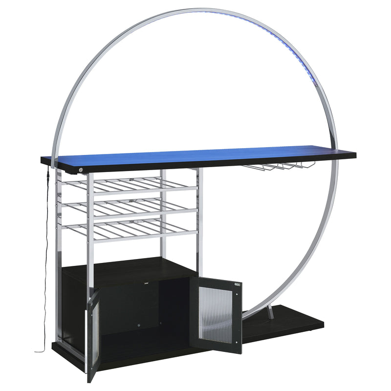 Risley 2-door Circular LED Wine Cabinet High Gloss