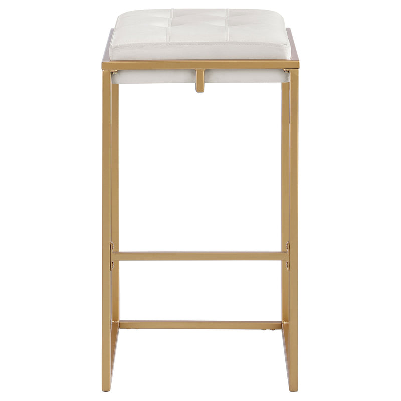 Nadia Upholstered Backless Bar Stool Beige (Set of 2)