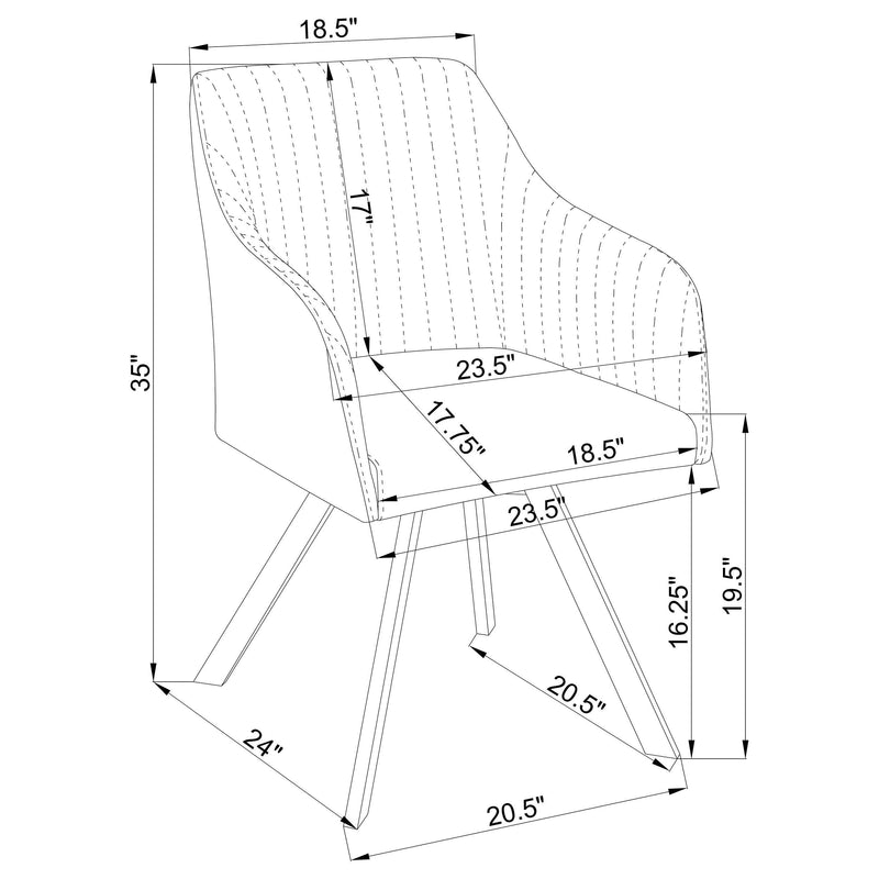 Arika Velvet Upholstered Swivel Dining Arm Chair