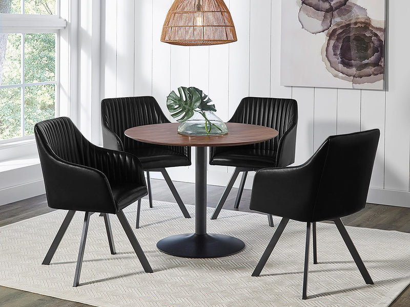 Arika Velvet Upholstered Swivel Dining Arm Chair