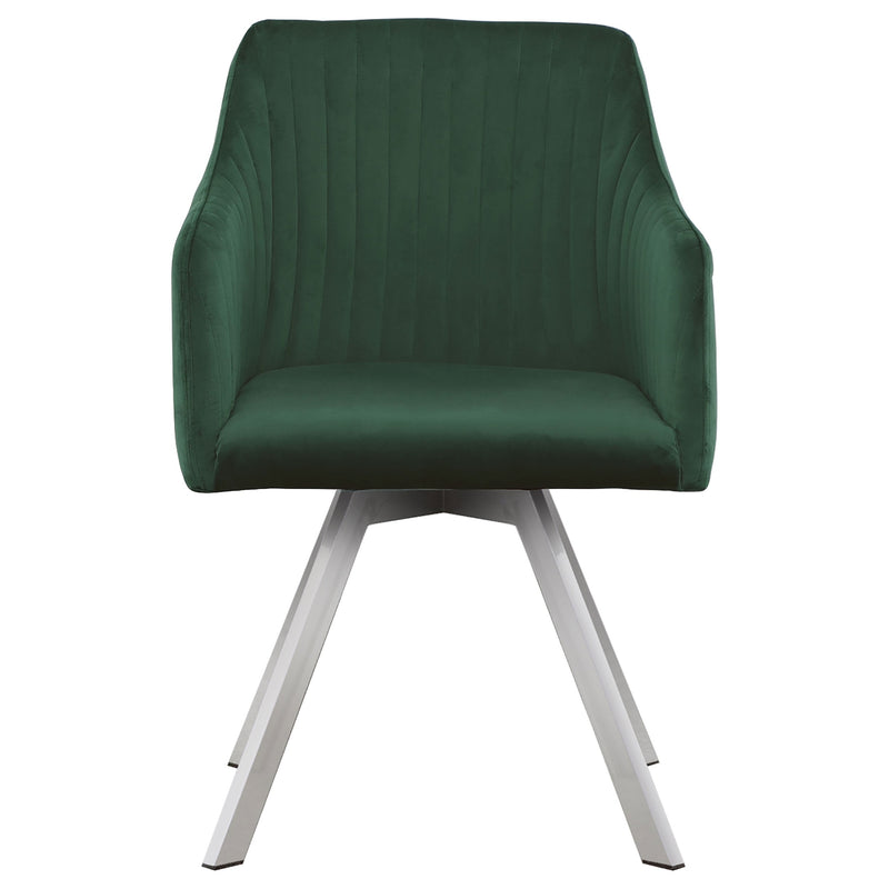 Arika Velvet Upholstered Swivel Dining Arm Chair
