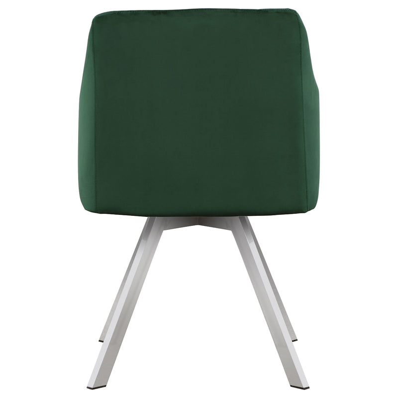 Arika Velvet Upholstered Swivel Dining Arm Chair