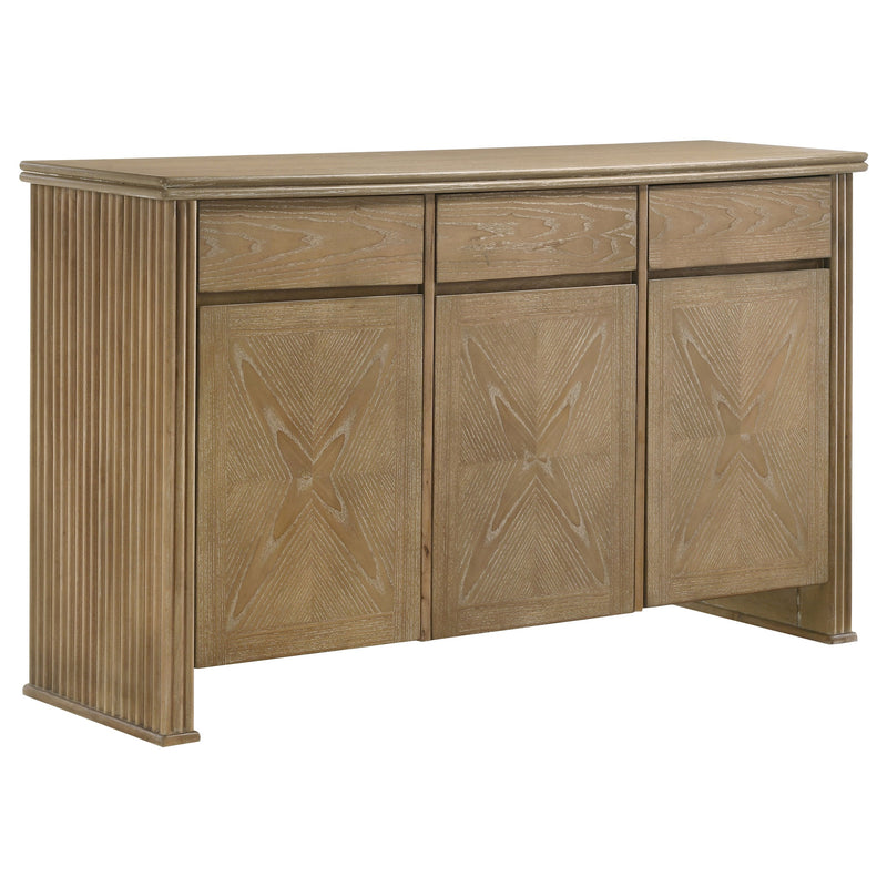 Adina Extension Dining Set Distressed Light Brown