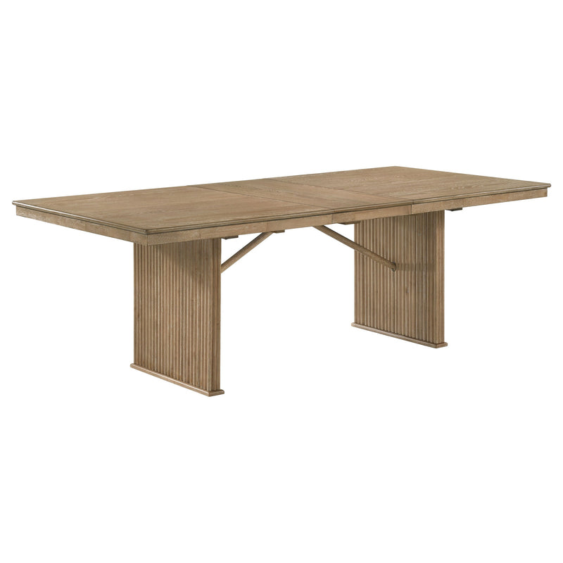 Adina Extension Dining Set Distressed Light Brown