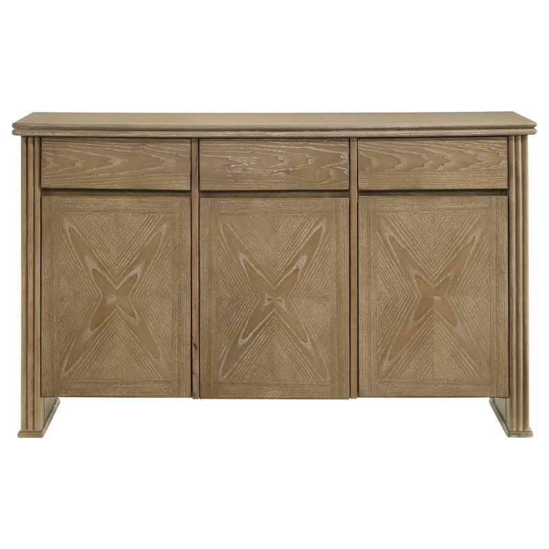 Adina Extension Dining Set Distressed Light Brown