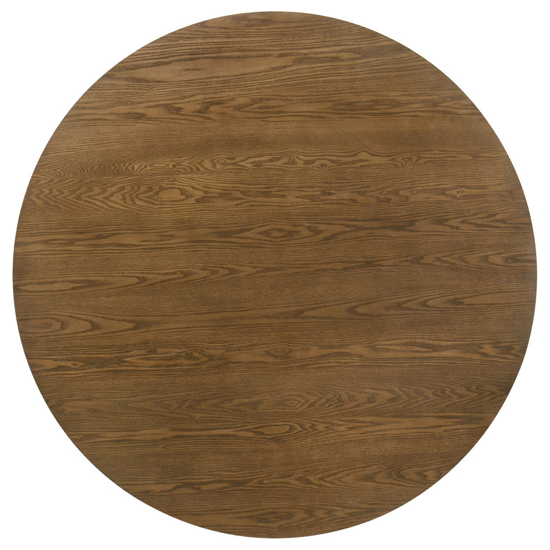 Franklin 54-inch Round Wood Pedestal Base Dining Table Dark Brown