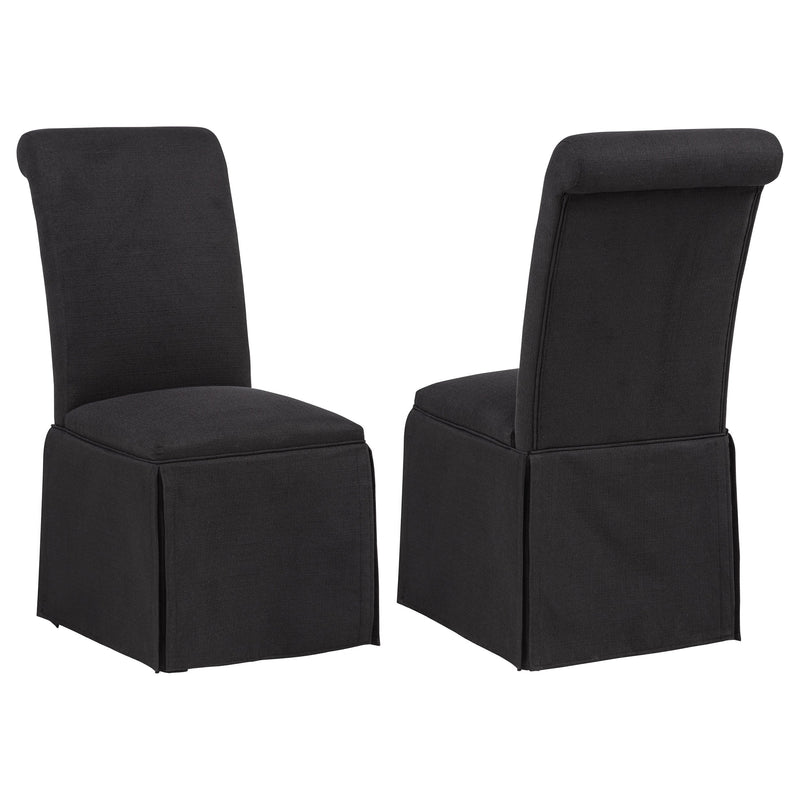 Shawna Upholstered Skirted Side Chair White (Set of 2)