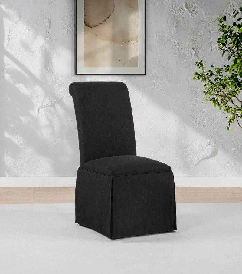 Shawna Upholstered Skirted Side Chair White (Set of 2)