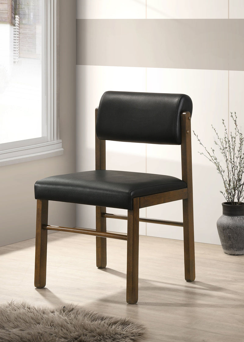 Kehoe Upholstered Dining Side Chair Black and Natural Oak (Set of 2)