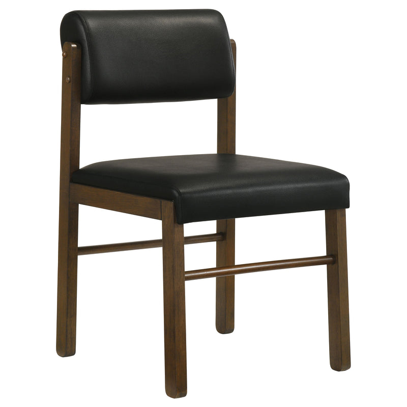 Kehoe Upholstered Dining Side Chair Black and Natural Oak (Set of 2)