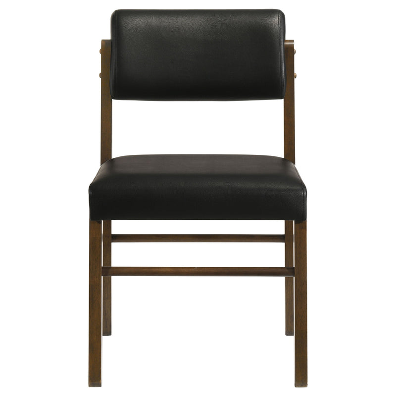 Kehoe Upholstered Dining Side Chair Black and Natural Oak (Set of 2)