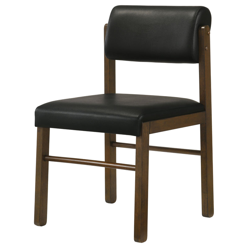 Kehoe Upholstered Dining Side Chair Black and Natural Oak (Set of 2)