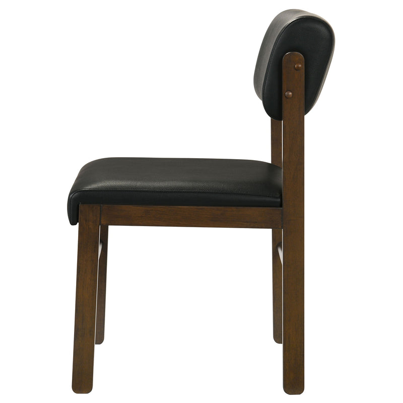 Kehoe Upholstered Dining Side Chair Black and Natural Oak (Set of 2)