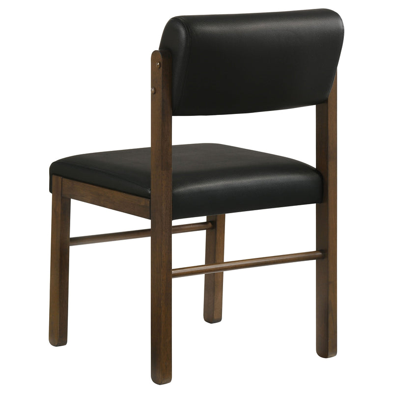 Kehoe Upholstered Dining Side Chair Black and Natural Oak (Set of 2)