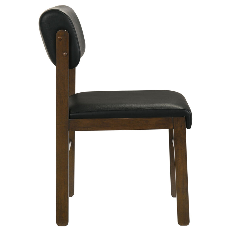 Kehoe Upholstered Dining Side Chair Black and Natural Oak (Set of 2)