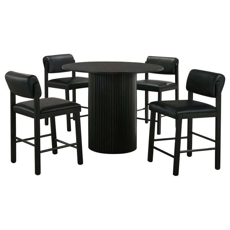 Kehoe Upholstered Counter Height Chair Black (Set of 2)